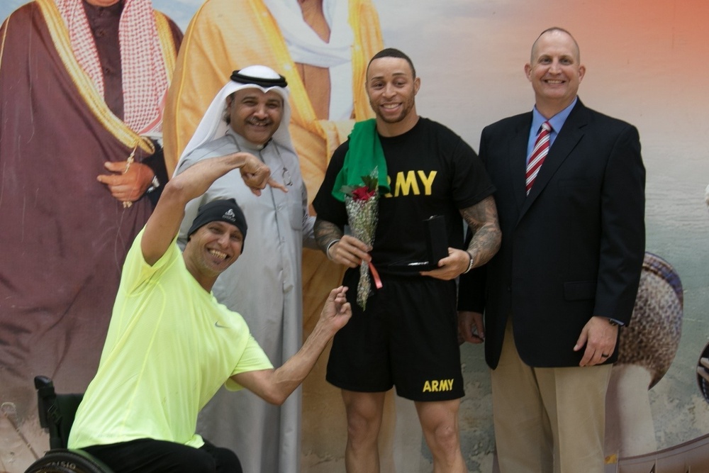 Task Force Spartan Soldiers compete alongside Kuwaiti neighbors at Kuwait Disabled Sports Club