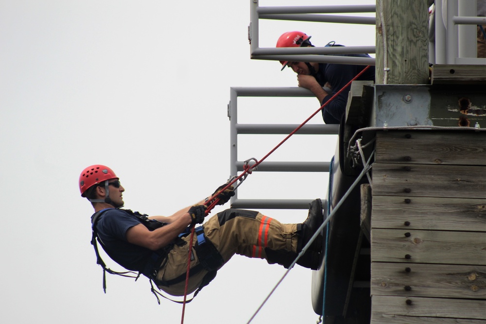 DVIDS - News - Firefighters learn rope, rappelling skills during