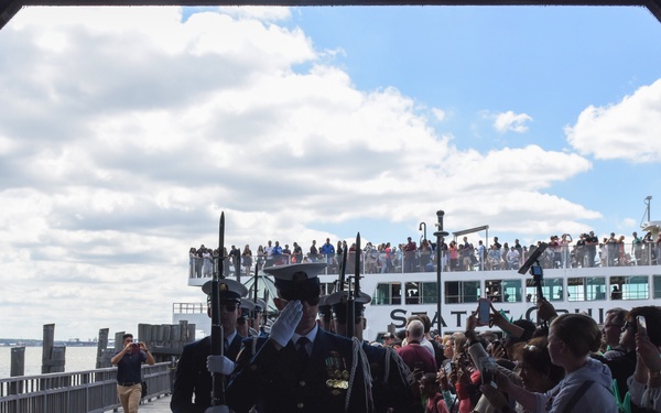 U.S. Coast Guard Silent Drill Team performs during Fleet Week New York 2018