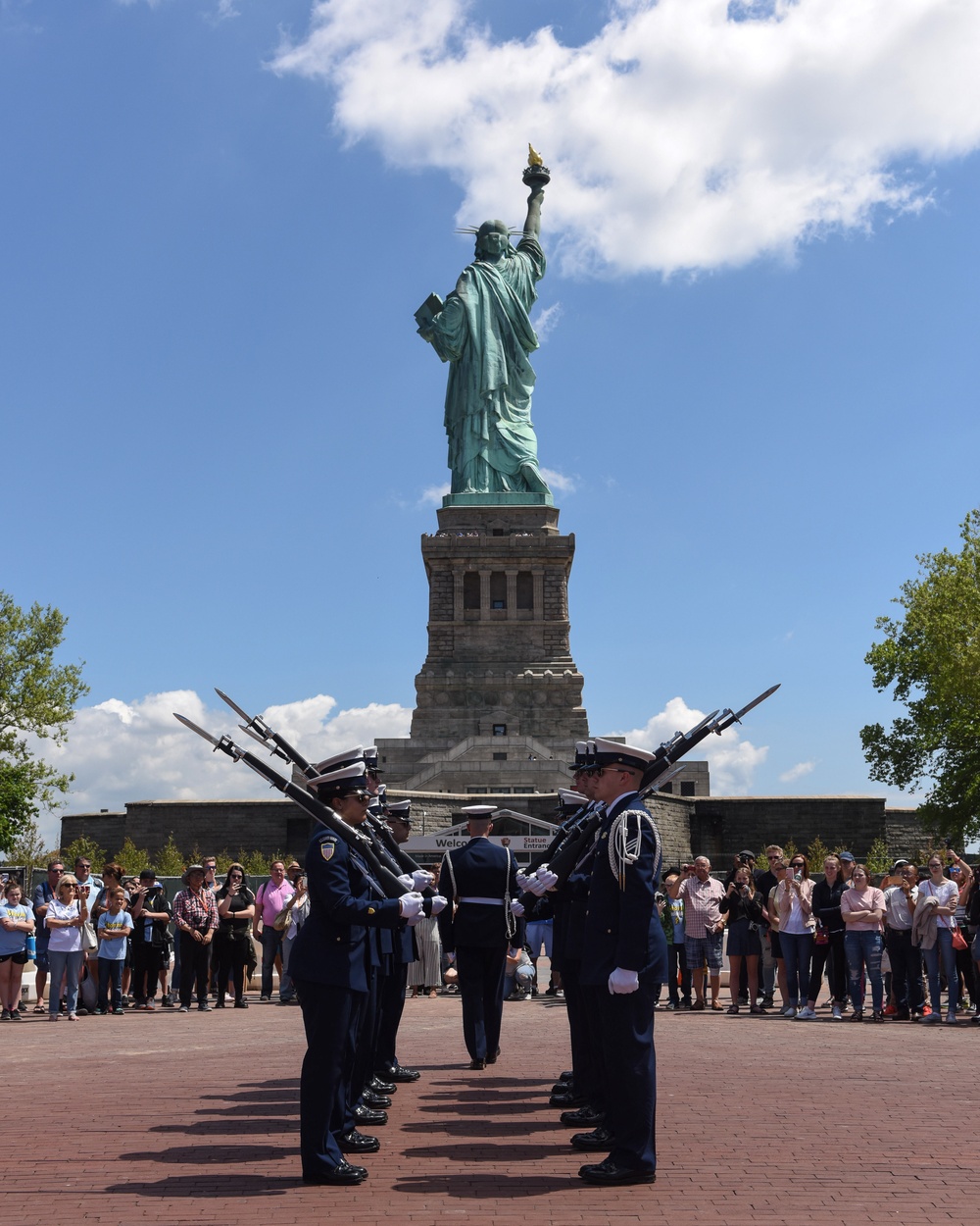 U.S. Coast Guard Silent Drill Team performs during Fleet Week New York 2018