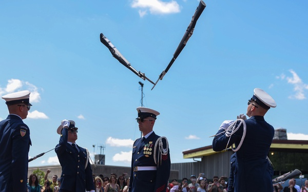 U.S. Coast Guard Silent Drill Team performs during Fleet Week New York 2018