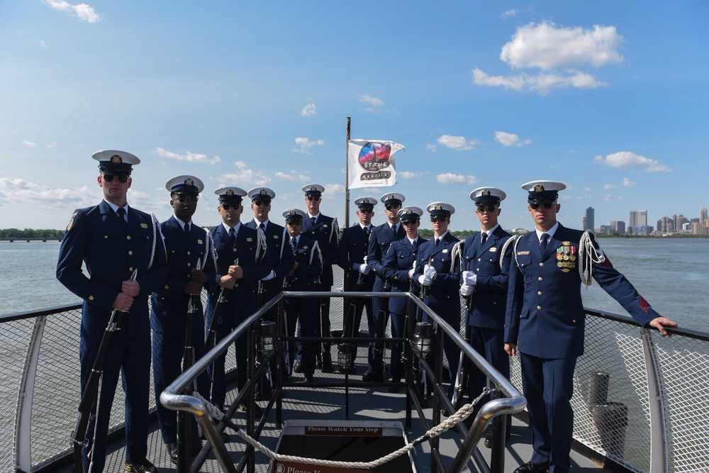 U.S. Coast Guard Silent Drill Team performs during Fleet Week New York 2018