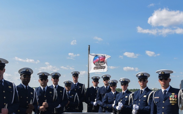 U.S. Coast Guard Silent Drill Team performs during Fleet Week New York 2018