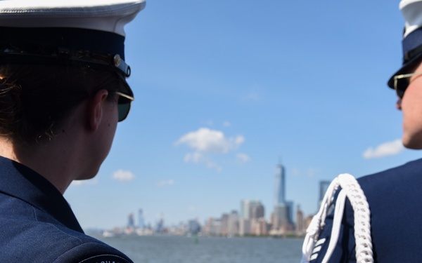U.S. Coast Guard Silent Drill Team performs during Fleet Week New York 2018