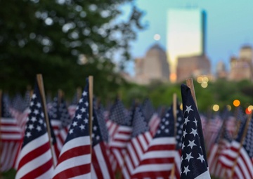 Flags honoring fallen heroes planted in Boston