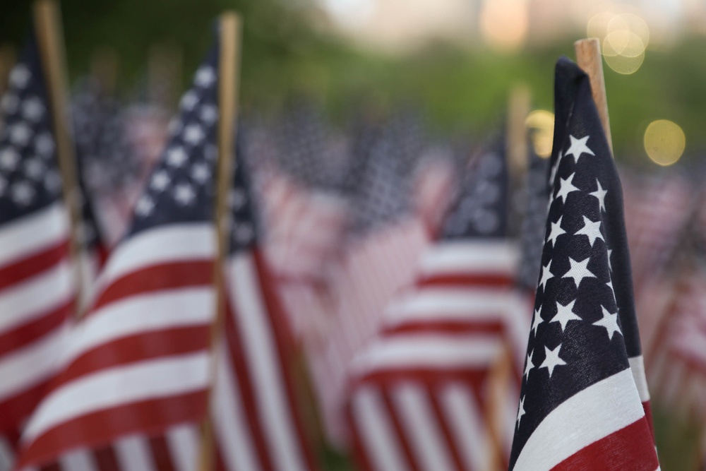 Flags honoring fallen heroes planted in Boston