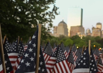 Flags honoring fallen heroes planted in Boston
