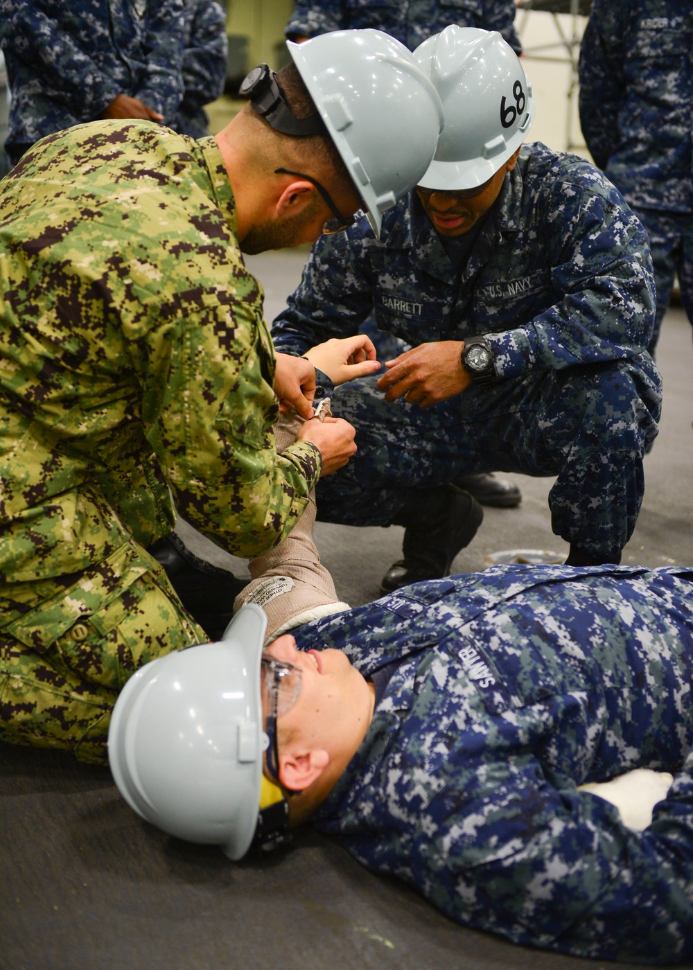 Sailors Practice First Aid