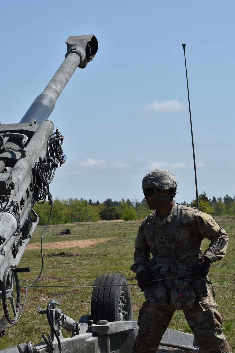258th Field Artillery fires new howitzer