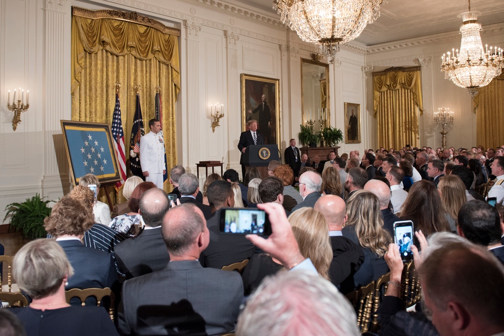 PRESIDENT TRUMP AWARDS MEDAL OF HONOR TO RETIRED NAVY SEAL FOR HEROIC ACTIONS IN AFGHANISTAN