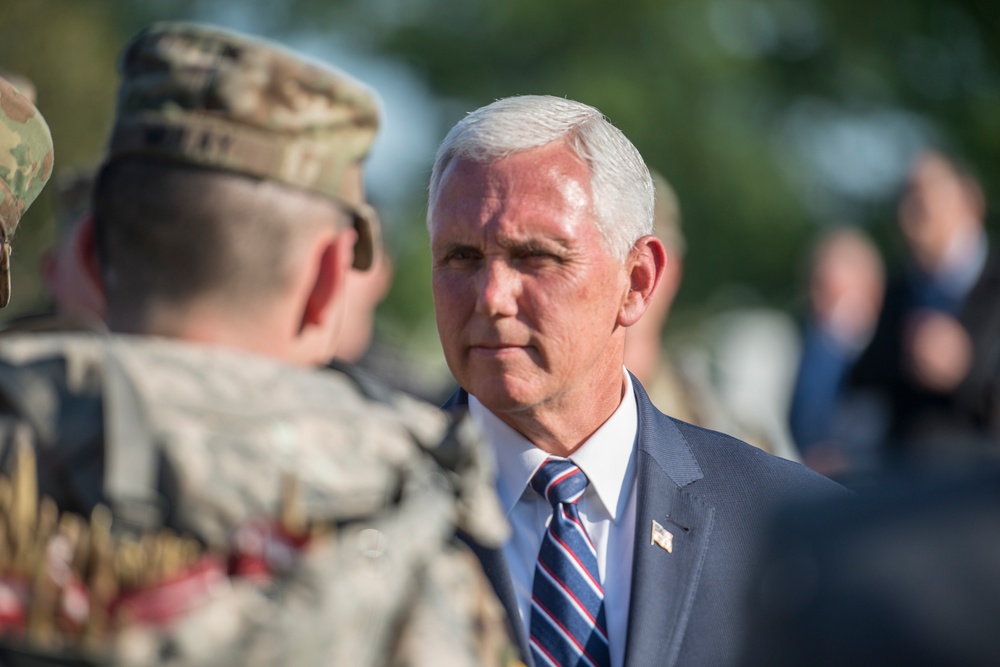 Vice President Mike Pence Visits Section 60 During Flags In at Arlington National Cemetery