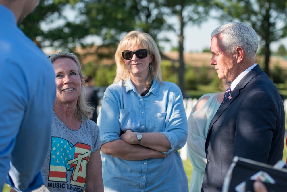 Vice President Mike Pence Visits Section 60 During Flags In at Arlington National Cemetery