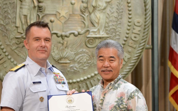Coast Guard receives proclamation for National Safe Boating Week