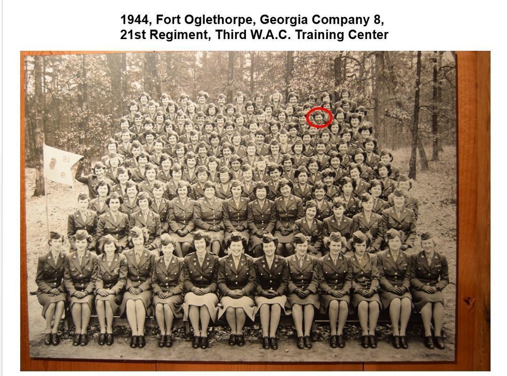 Archive photo of  1944 Fort Oglethorpe, Georgia, company 8, 21st Regiment, third W.A.C. Training Center