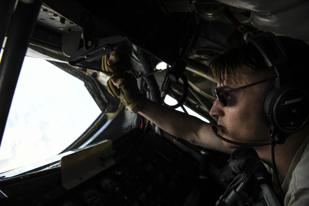 KC-135 refuels A-10's over Afghanistan