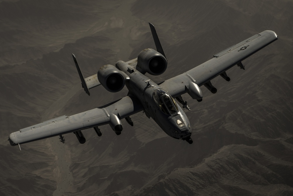 KC-135 refuels A-10's over Afghanistan