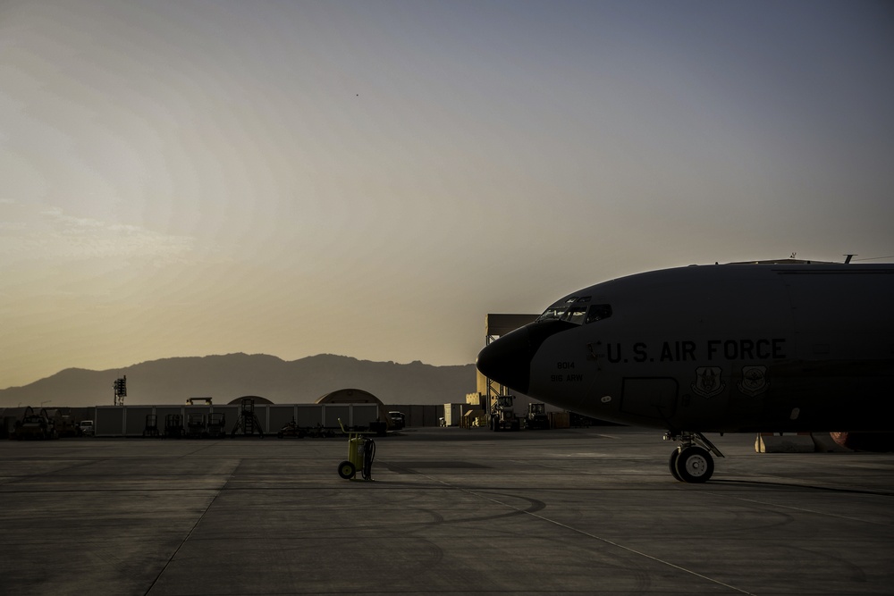 KC-135 refuels A-10's over Afghanistan