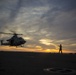 Sunset flight operations aboard the USS New York