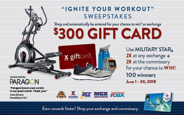 MILITARY STAR Giving Away $30,000 in Exchange Gift Cards with Ignite Your Workout Sweepstakes