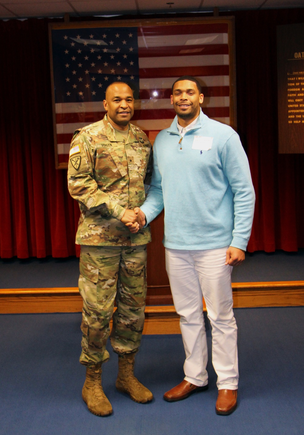 NFL prospect and general's son realizes desire to serve