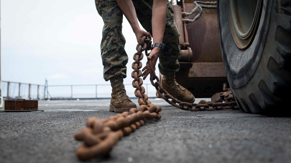 AAVs depart Camp Pendleton and Combat Cargo prepares for the onload