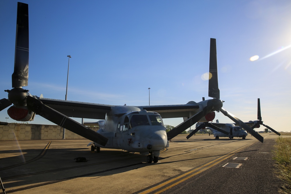 MV-22 Osprey tiltrotor aircraft arrive in the Top End