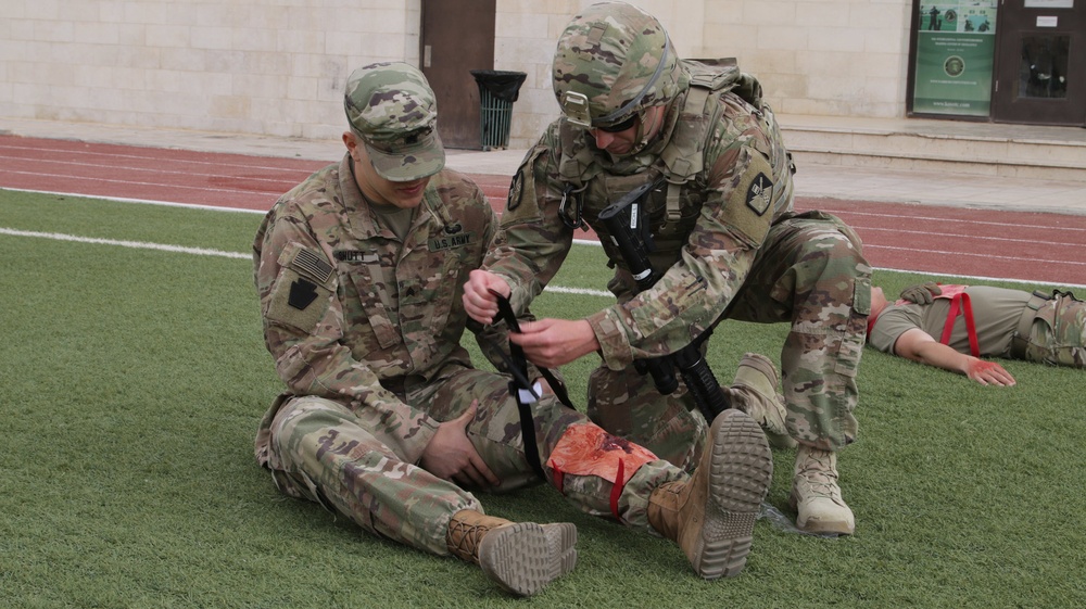 Task Force Spartan Soldiers conduct mass casualty exercise