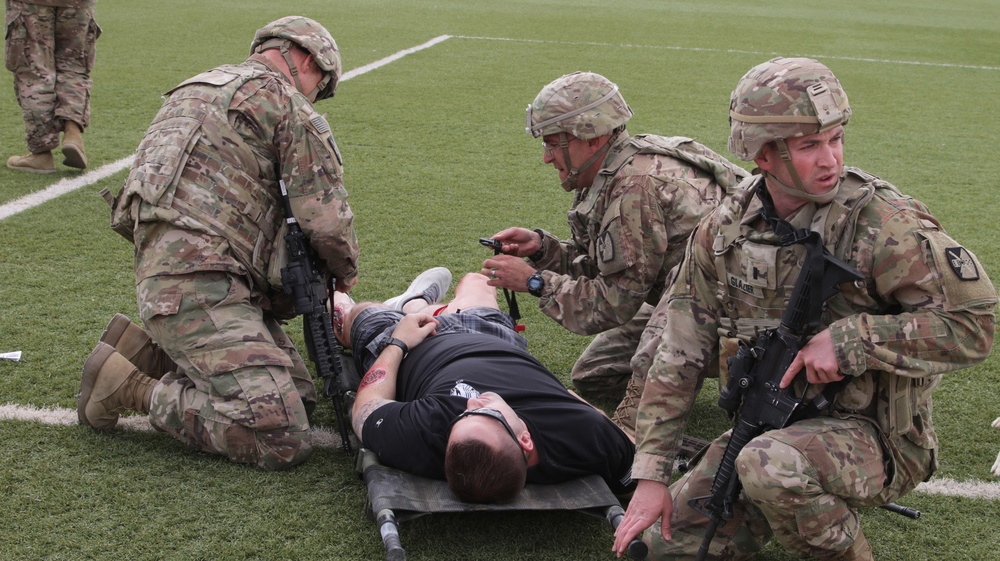 Task Force Spartan Soldiers conduct mass casualty exercise