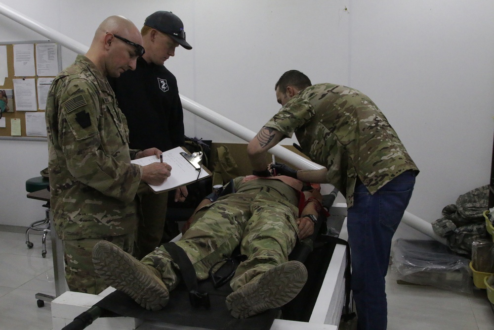 Task Force Spartan Soldiers conduct mass casualty exercise