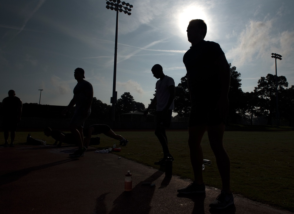 Members of Team Seymour honor Navy SEAL in completing workout