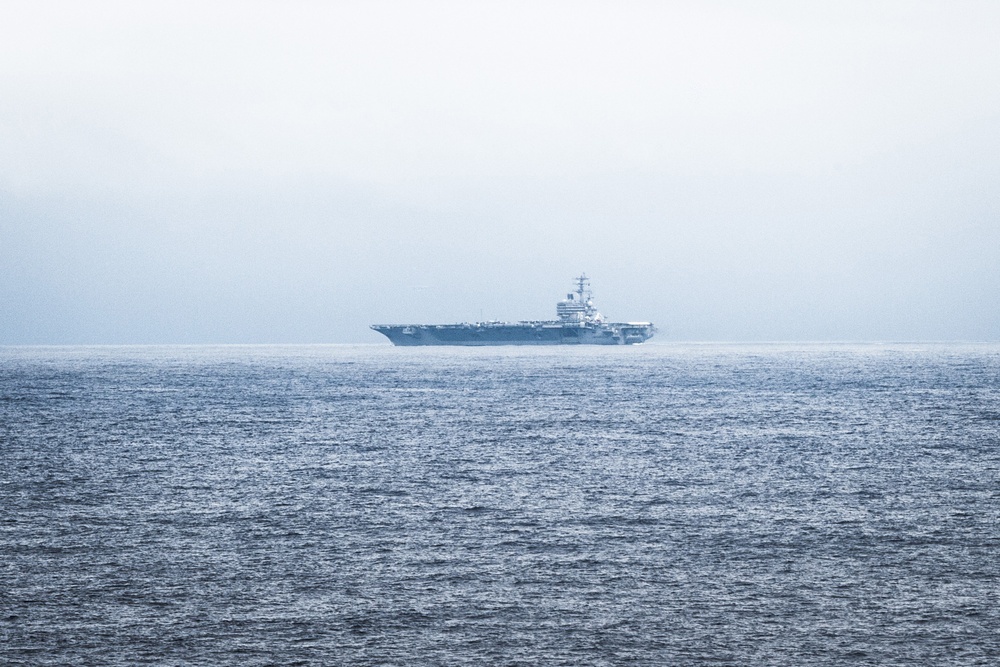 USS Ronald Reagan transits waters off the coast of Japan