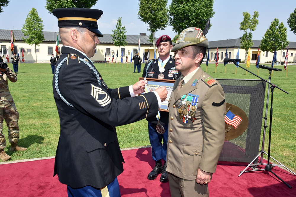 Retirement Ceremony in honor of Command Sergeant Major Antonio Quaglia, Vicenza, Italy.