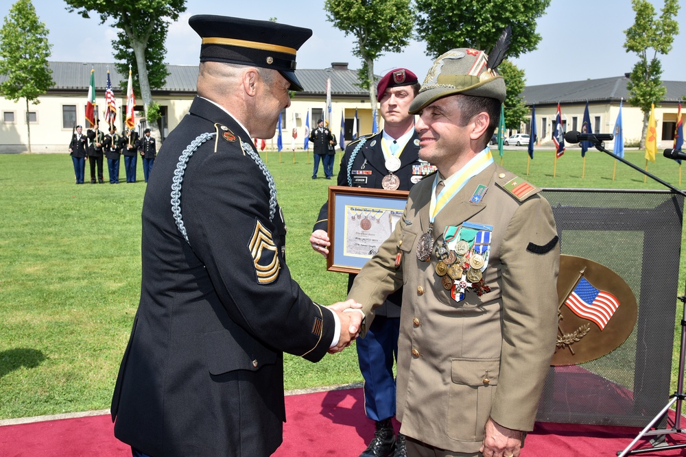 Retirement Ceremony in honor of Command Sergeant Major Antonio Quaglia, Vicenza, Italy.