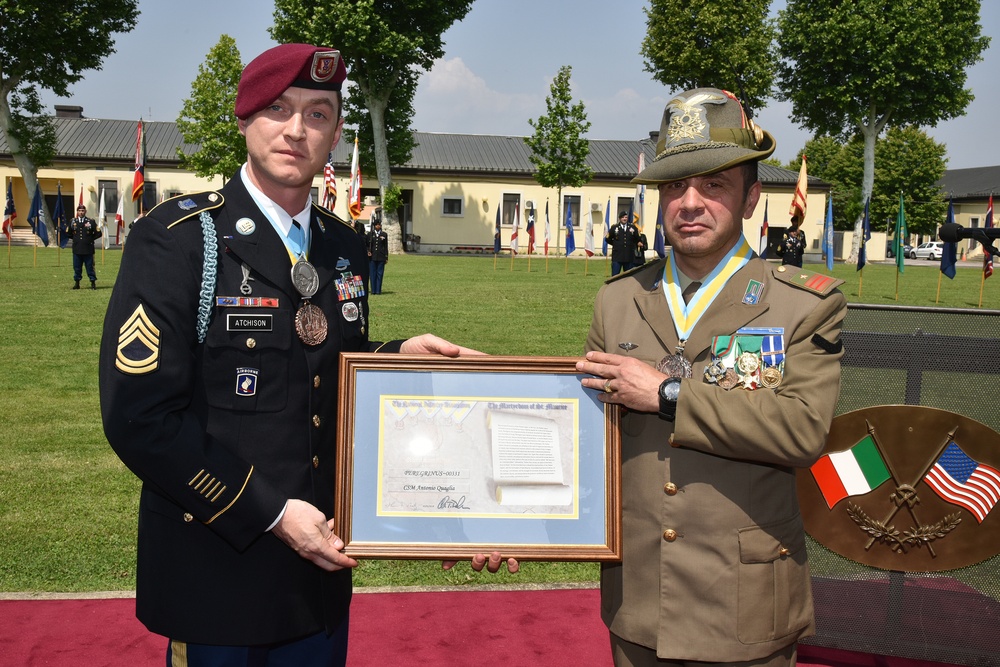 Retirement Ceremony in honor of Command Sergeant Major Antonio Quaglia, Vicenza, Italy.