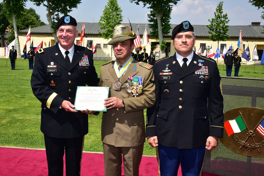 Retirement Ceremony in honor of Command Sergeant Major Antonio Quaglia, Vicenza, Italy.