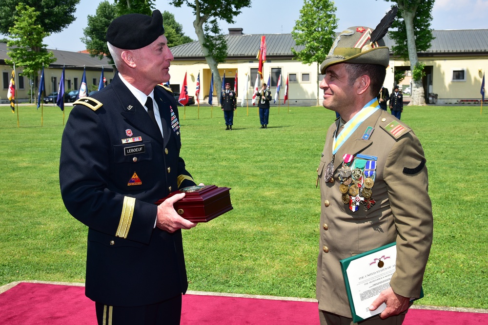 Retirement Ceremony in honor of Command Sergeant Major Antonio Quaglia, Vicenza, Italy.