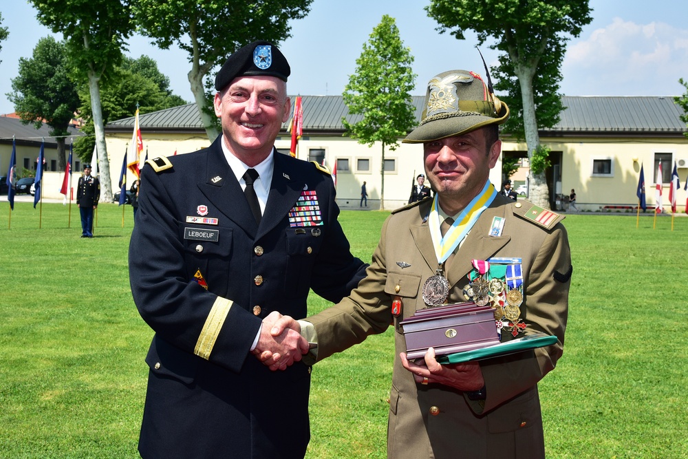 Retirement Ceremony in honor of Command Sergeant Major Antonio Quaglia, Vicenza, Italy.