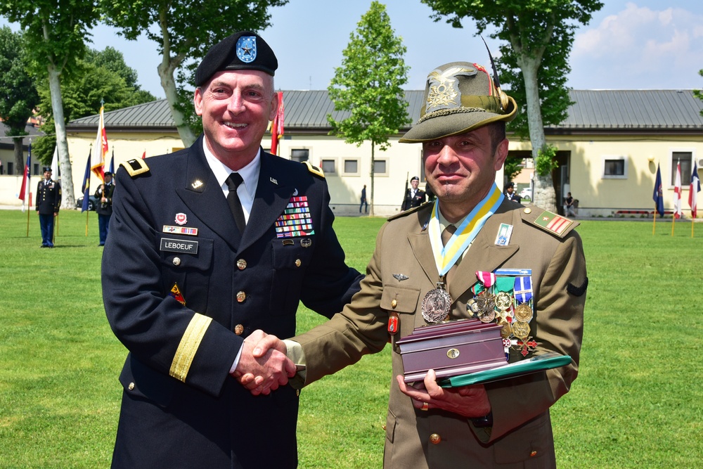 Retirement Ceremony in honor of Command Sergeant Major Antonio Quaglia, Vicenza, Italy.