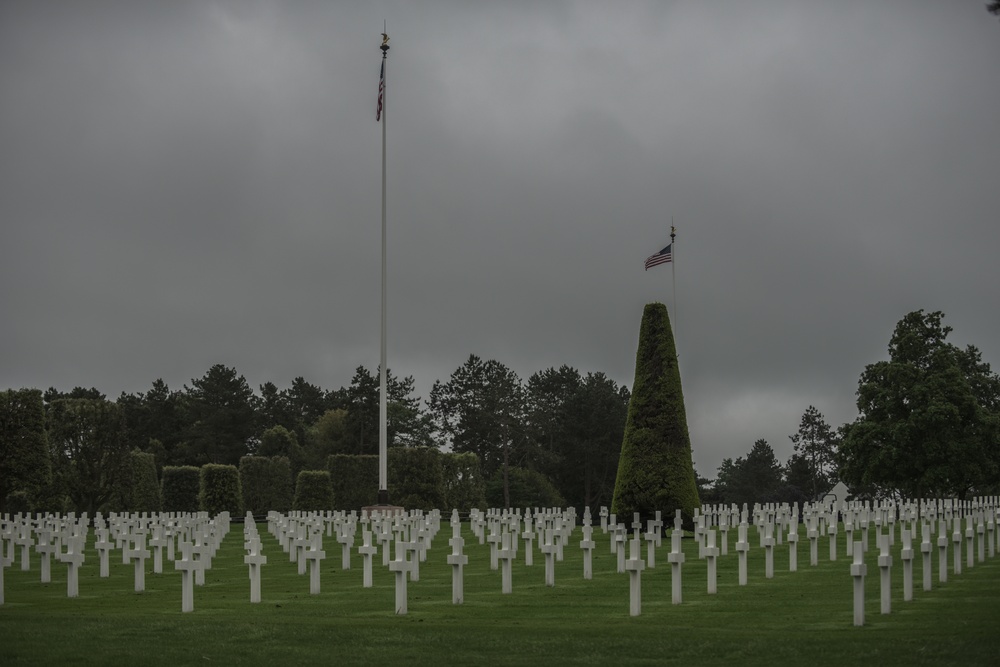 American flags standing tall