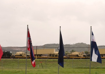 Arkansas Army Guard working on the railroad at Guernsey