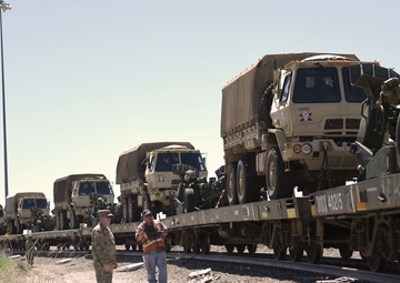 Arkansas Army Guard working on the railroad at Guernsey