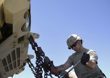 Arkansas Army Guard working on the railroad at Guernsey