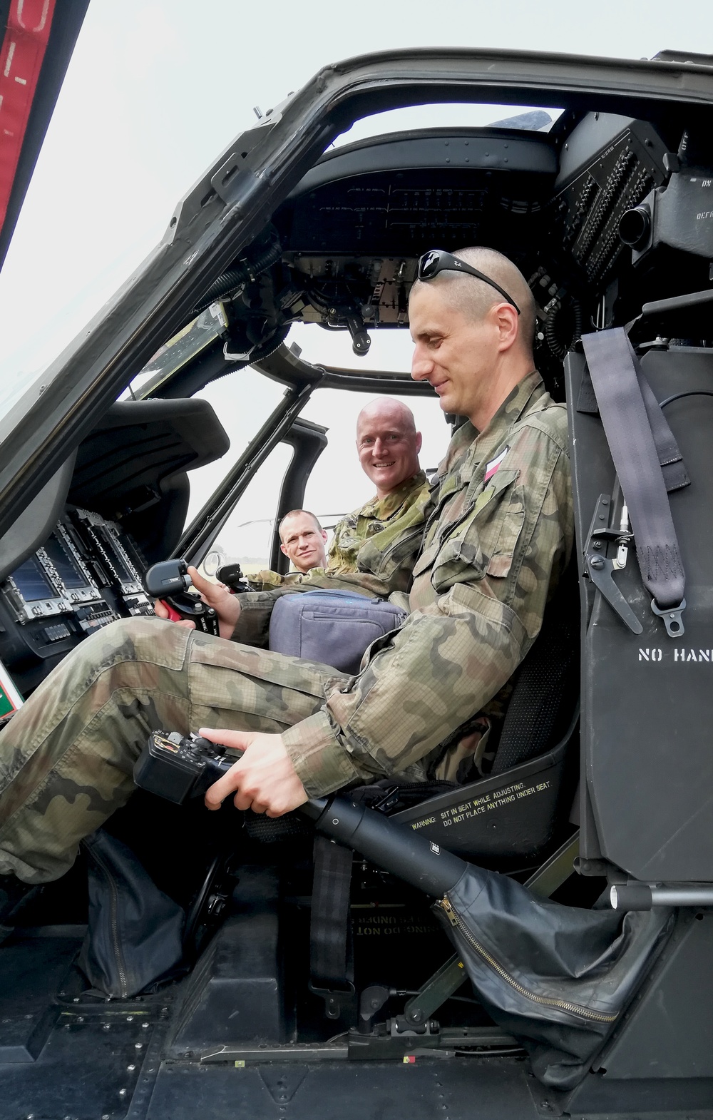Polish Officer Tries the Pilot Seat