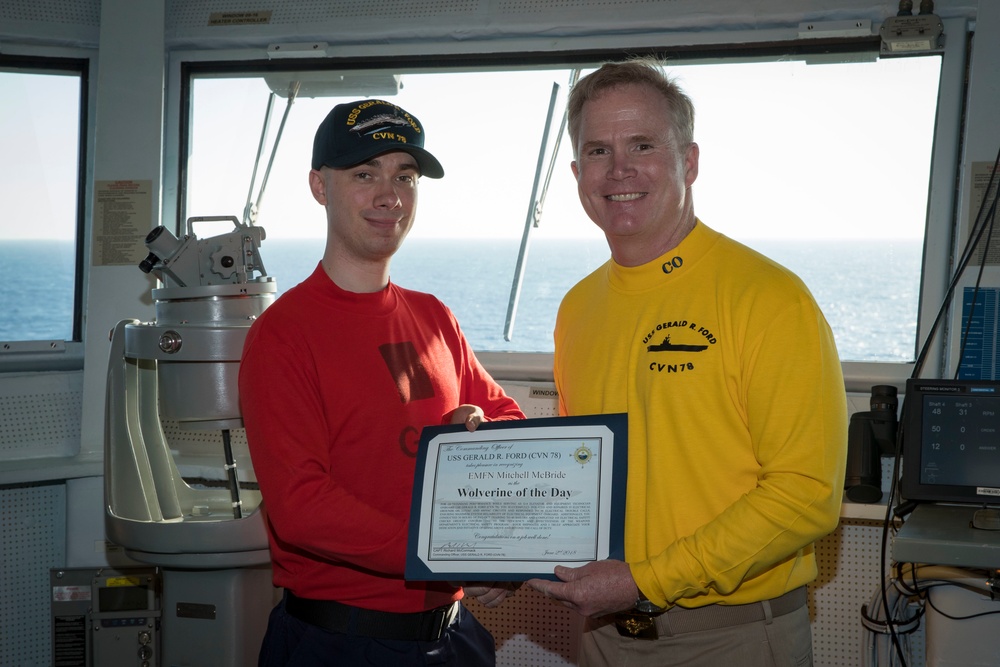 USS Gerald R. Ford Wolverine of the Day