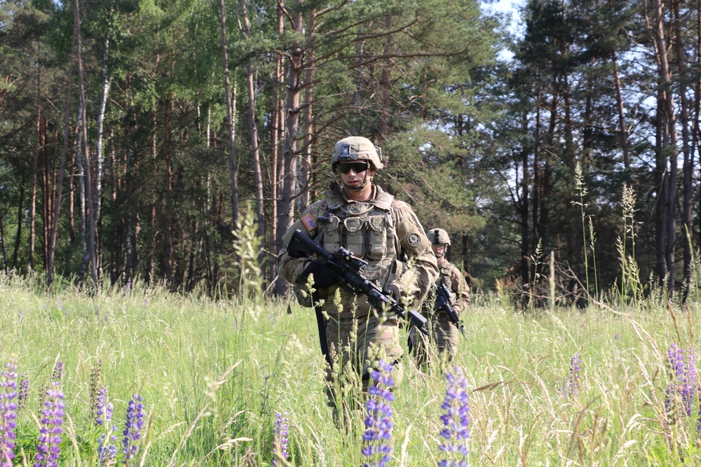 Soldiers from Palehorse Troop conducting a patrol