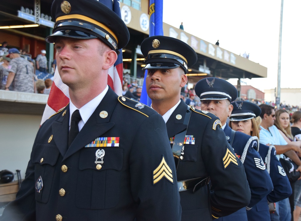 Members of the Nevada Air National Guard Attend Reno Aces Military Appreciation Night