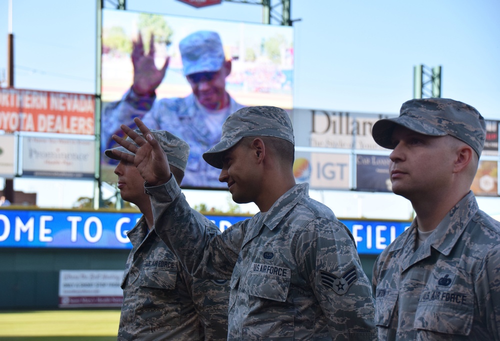 Nevada Air National Guard members Attend Reno Aces Military Appreciation Night