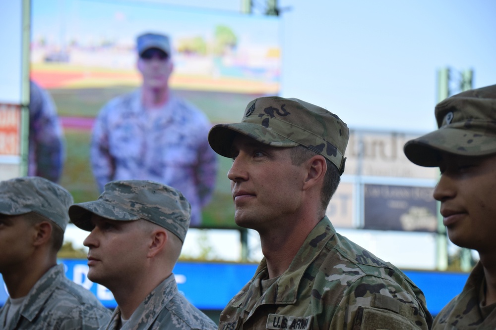 Nevada Air National Guard Members Attend the Reno Aces Military Appreciation Night