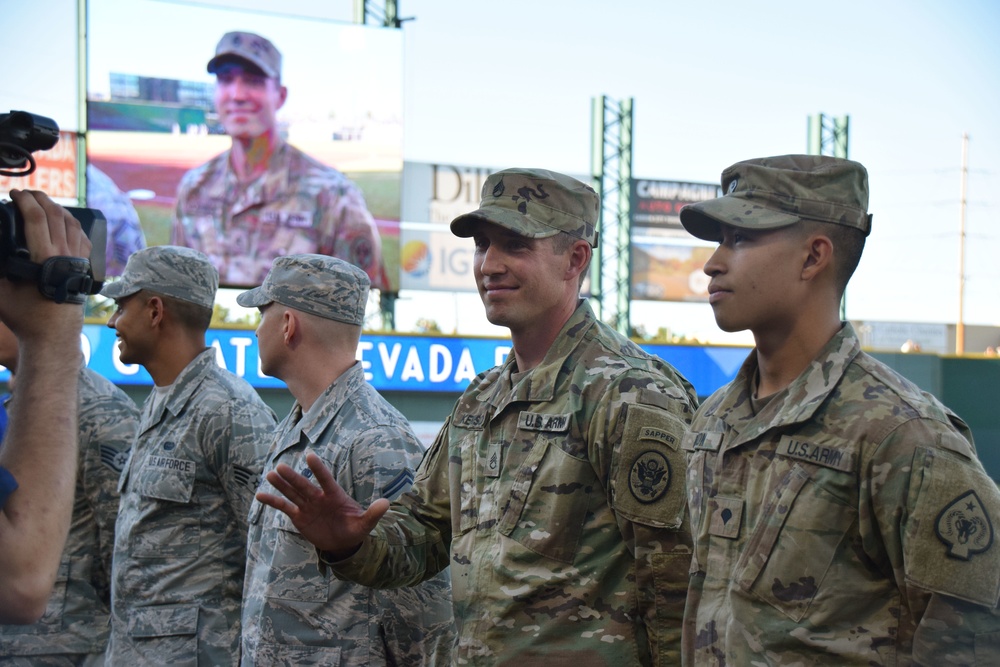 Nevada Air National Guard Members Attend Reno Aces Military Appreciation Night