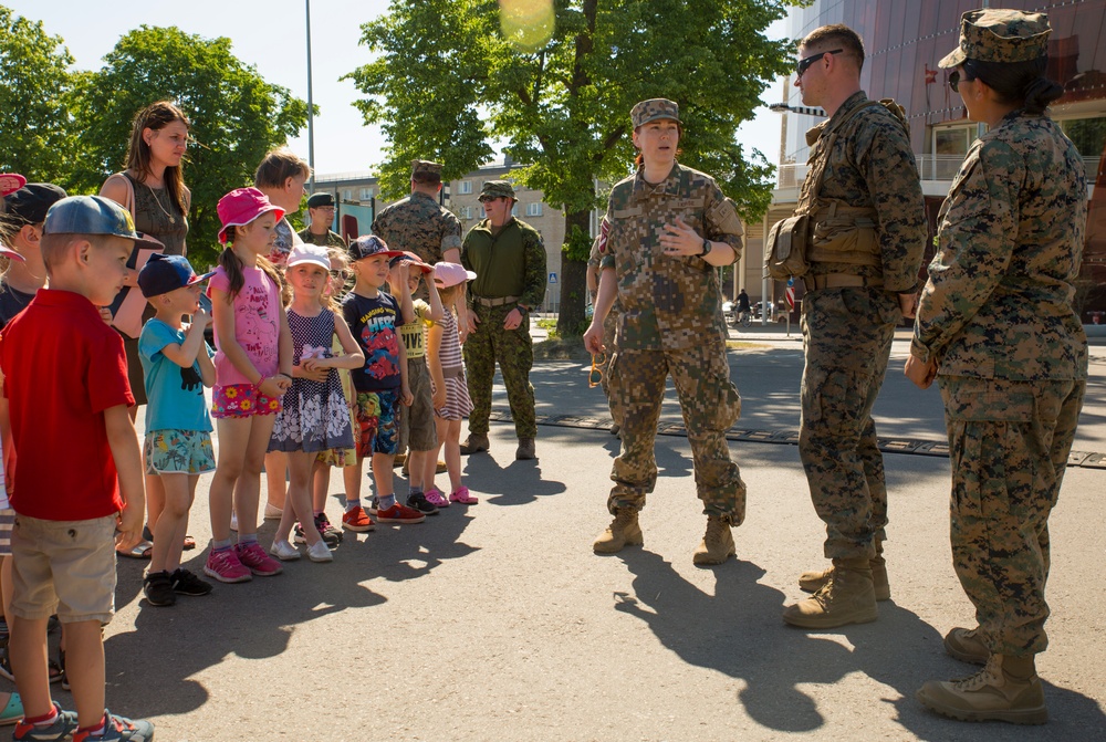 4th LAR Marines Interact With Latvian Locals During Exercise Saber Strike 18